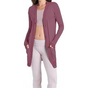 NEW HARD TAIL FOREVER long luxe cardigan in purple